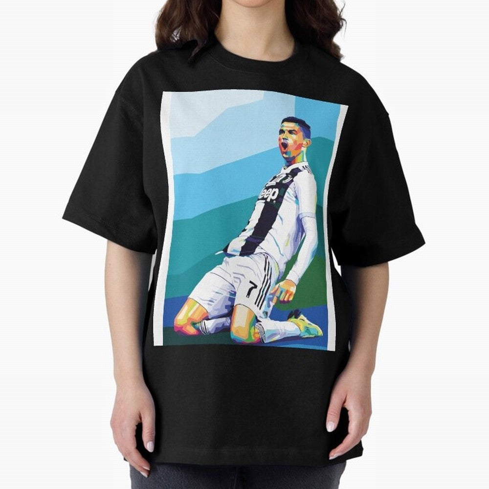 Cristiano Ronaldo Celebration Pop Art Graphic T-Shirt Remember the FIFA World Cup 2026 Group Stage Journey through Messi, CR7 and Mbappe Highlights, Argentina and Brazil Pride, Goal Celebration Energy, Supporter Heritage, Football Icons and