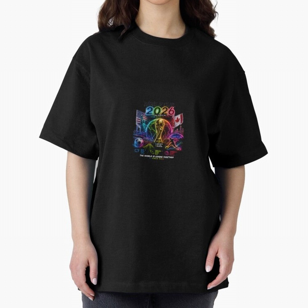 World Cup 2026 ¨C United Passion ?? | Neon Football Design Classic T-Shirt Bring World Football Passion into FIFA World Cup 2026 USA Canada Mexico Centered on CR7 and Messi, Brazil, Portugal and Argentina Energy, Stadium Memories, Football Loyalty,