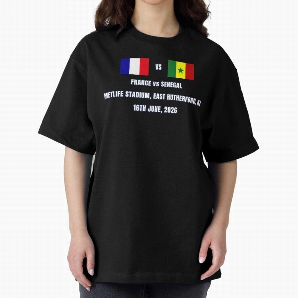 France vs Senegal 16 June 2026 ¨C Football Match Design East Rutherford Classic T-Shirt Carry National Pride through Global Football Passion for FIFA World Cup 2026, Filled with Messi, CR7 and Mbappe, Argentina and Brazil, Stadium Chants, National