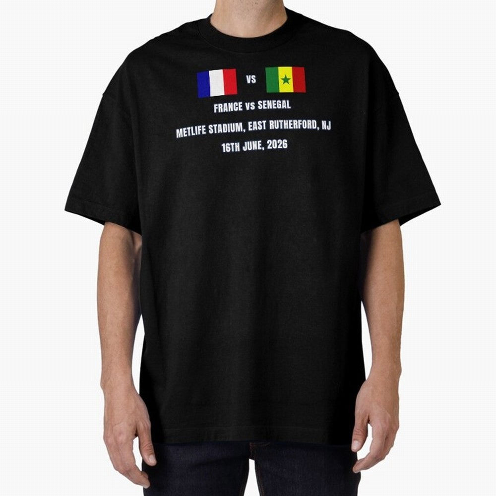 France vs Senegal 16 June 2026 ¨C Football Match Design East Rutherford Classic T-Shirt Carry National Pride through Global Football Passion for FIFA World Cup 2026, Filled with Messi, CR7 and Mbappe, Argentina and Brazil, Stadium Chants, National