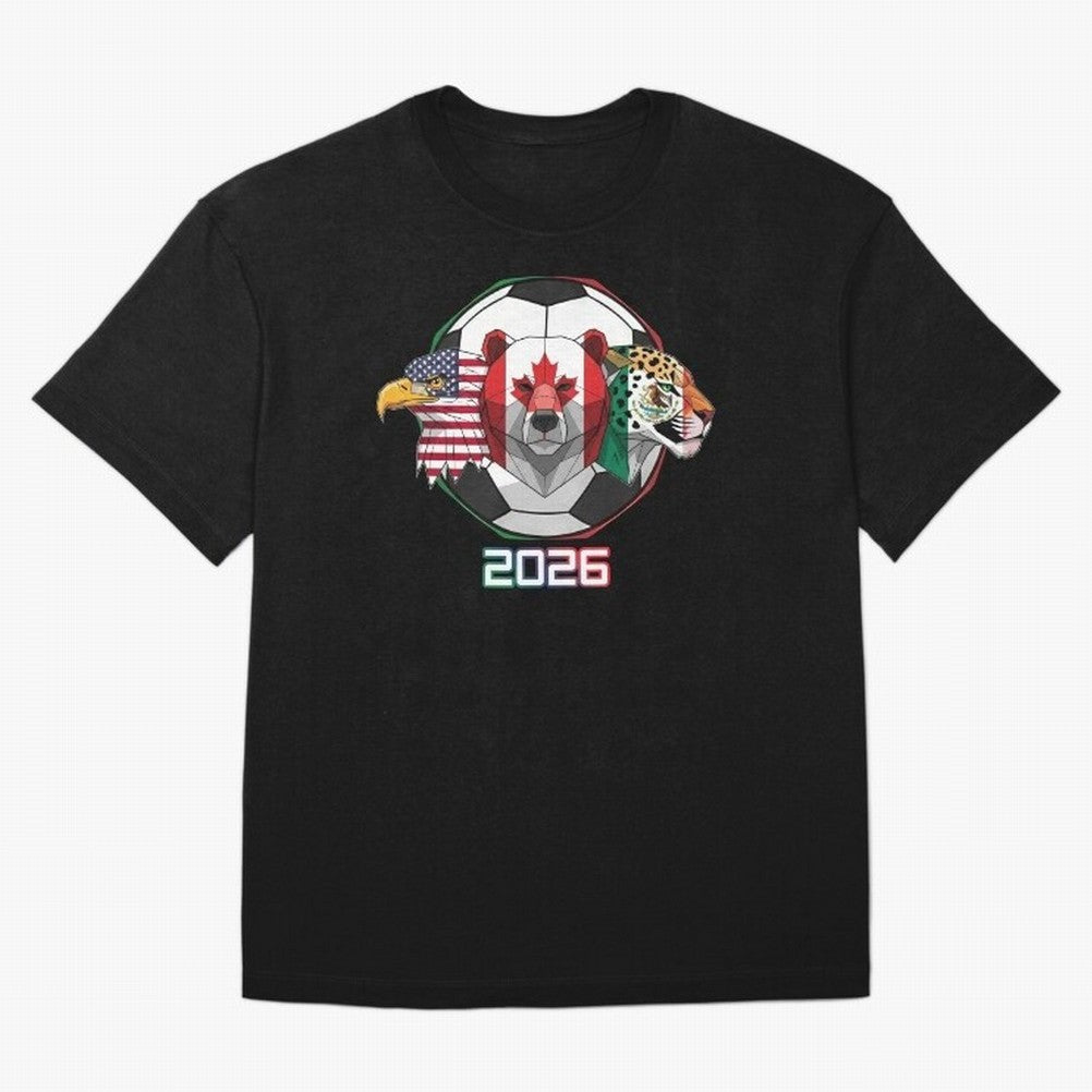 North American Soccer Animals 2026 Classic T-Shirt Carry the Colors and Pride of FIFA World Cup 2026 USA Canada Mexico Spirit, Featuring Argentina and Brazil, Mbappe and Neymar, Classic Soccer Heritage, Championship Pressure, Fan Loyalty and