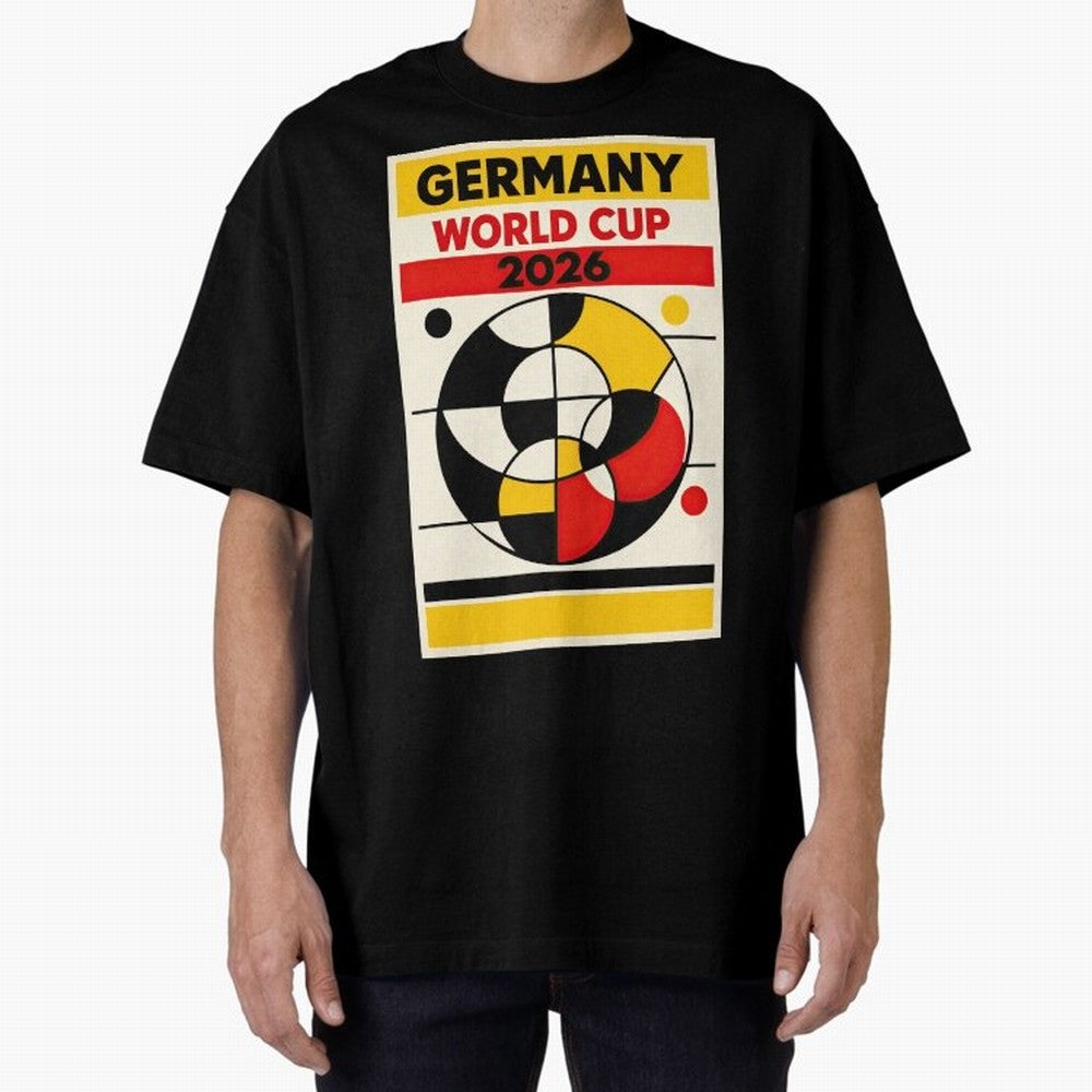 Elegant and Geometrical Germany World Cup 2026 Poster Classic T-Shirt Discover FIFA World Cup 2026 USA Canada Mexico Spirit, Centered on France and Portugal, Messi and Cristiano Ronaldo, Global Supporter Spirit, Legendary Goals, National Colors and