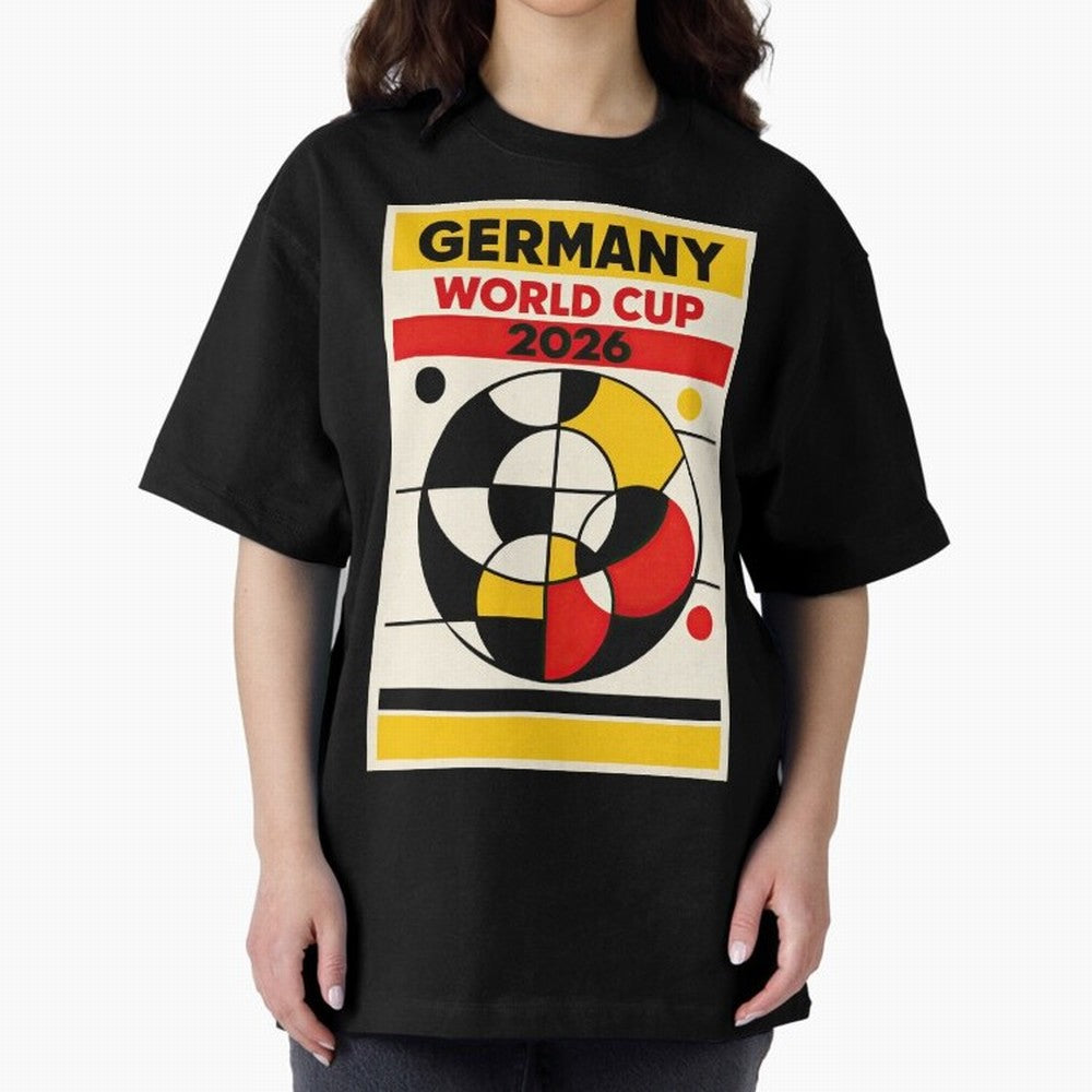 Elegant and Geometrical Germany World Cup 2026 Poster Classic T-Shirt Discover FIFA World Cup 2026 USA Canada Mexico Spirit, Centered on France and Portugal, Messi and Cristiano Ronaldo, Global Supporter Spirit, Legendary Goals, National Colors and