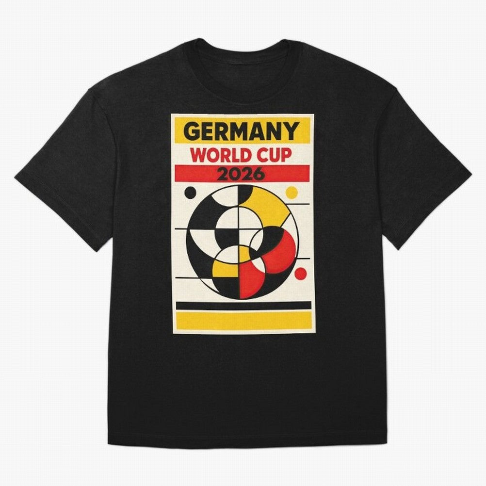 Elegant and Geometrical Germany World Cup 2026 Poster Classic T-Shirt Discover FIFA World Cup 2026 USA Canada Mexico Spirit, Centered on France and Portugal, Messi and Cristiano Ronaldo, Global Supporter Spirit, Legendary Goals, National Colors and