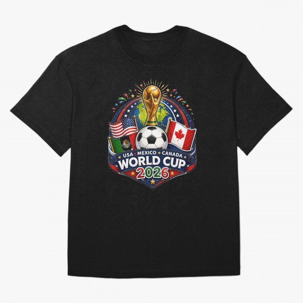 World Cup 2026 Sticker ¨C USA Mexico Canada Football Trophy Design Classic T-Shirt Support FIFA World Cup 2026 for Fans of Messi and Cristiano Ronaldo and Brazil, Bringing Football History, Final Match Energy, Crowd Noise and Once in a Lifetime