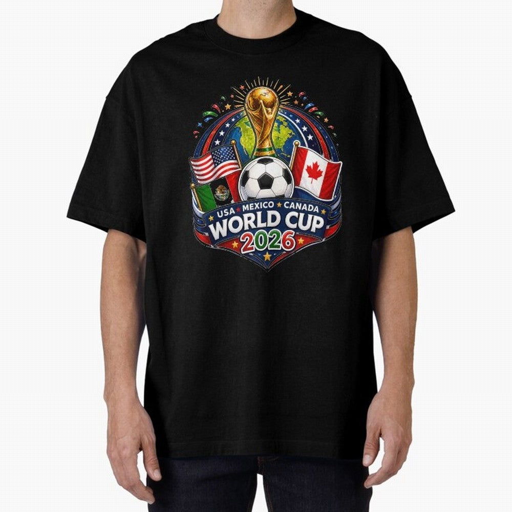 World Cup 2026 Sticker ¨C USA Mexico Canada Football Trophy Design Classic T-Shirt Support FIFA World Cup 2026 for Fans of Messi and Cristiano Ronaldo and Brazil, Bringing Football History, Final Match Energy, Crowd Noise and Once in a Lifetime