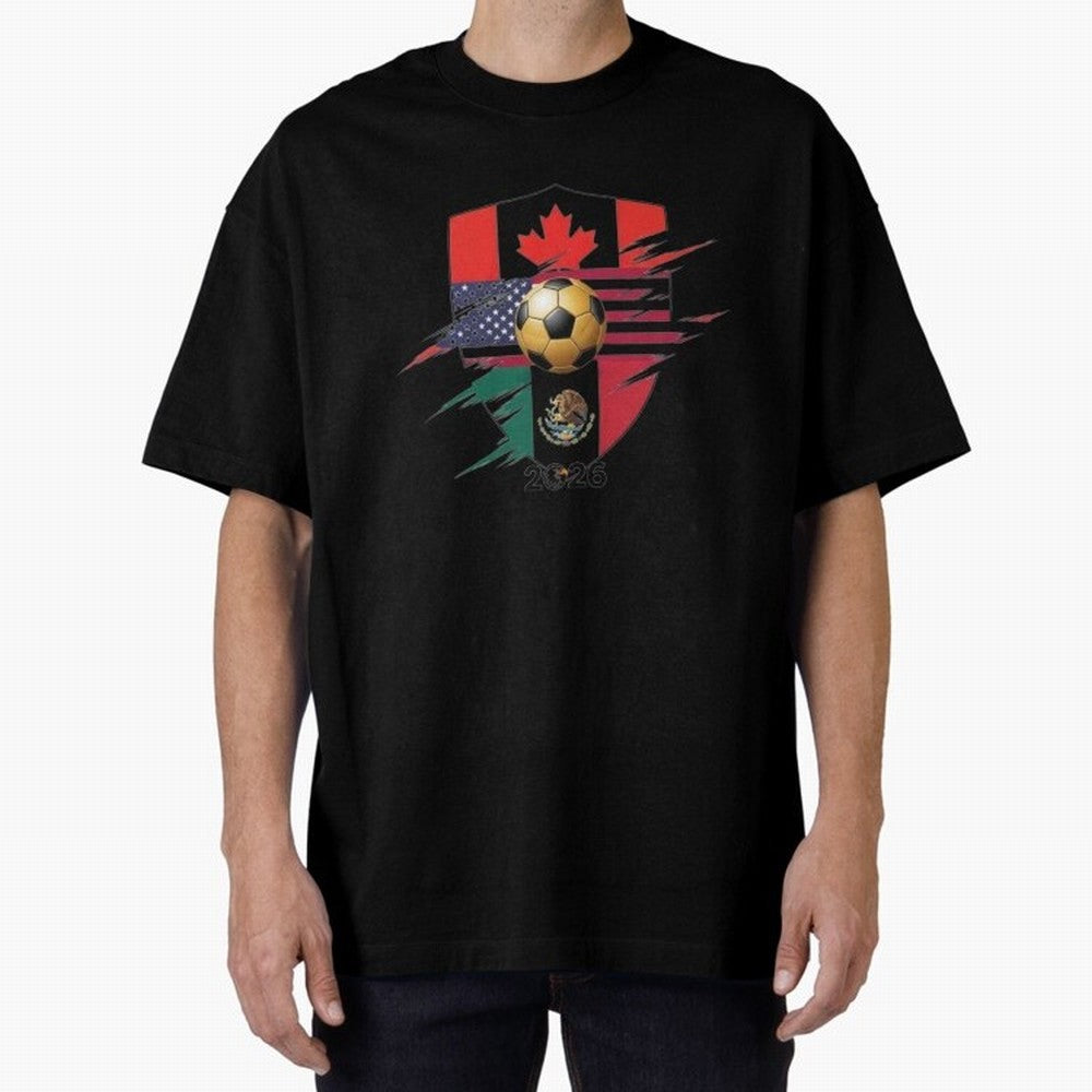 Golden Soccer Ball 2026 Host Nations Emblem Classic T-Shirt Bring Bold Fan Energy to FIFA World Cup 2026 Group Stage Spirit, Built around France and Portugal, Messi and Cristiano Ronaldo, Global Supporter Spirit, Legendary Goals, National Colors