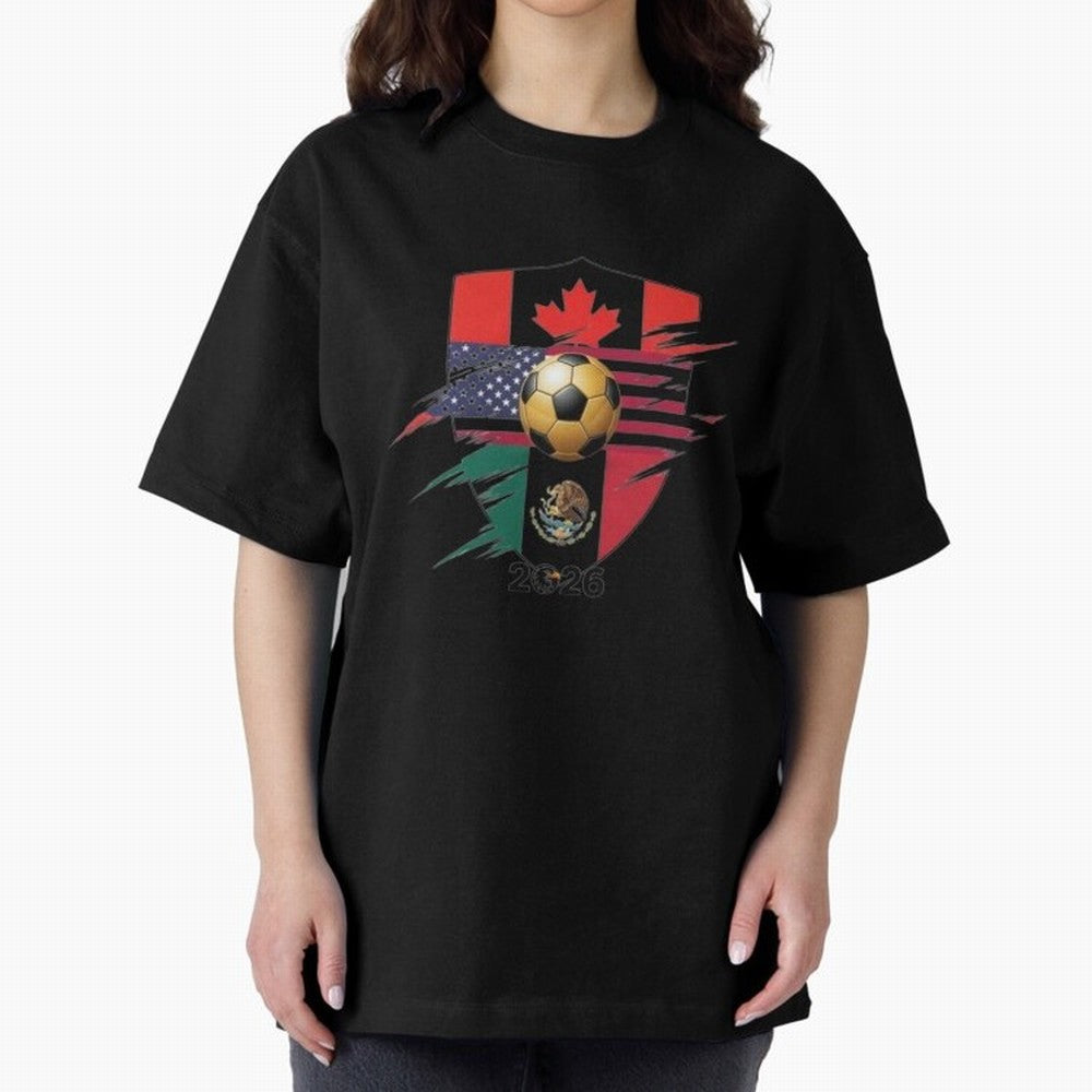 Golden Soccer Ball 2026 Host Nations Emblem Classic T-Shirt Bring Bold Fan Energy to FIFA World Cup 2026 Group Stage Spirit, Built around France and Portugal, Messi and Cristiano Ronaldo, Global Supporter Spirit, Legendary Goals, National Colors
