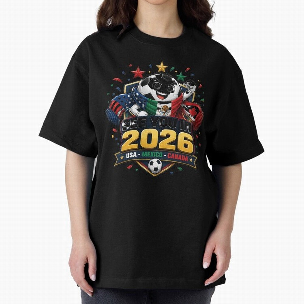 See You in 2026 USA Mexico Canada Soccer Mascot Classic T-Shirt Celebrate Football Dreams Across Global Football Passion for FIFA World Cup 2026 Group Stage, Centered on Haaland, Portugal, Global Supporter Spirit, Legendary Goals, National Colors