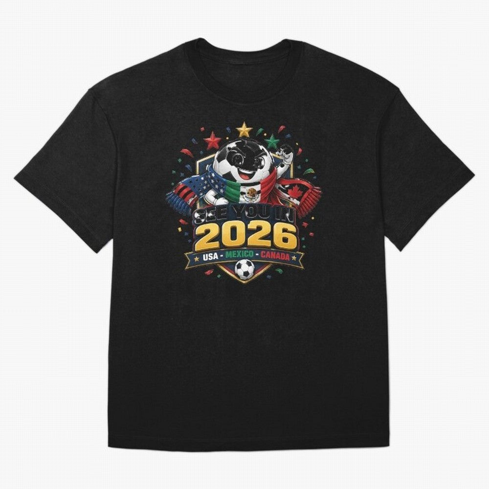 See You in 2026 USA Mexico Canada Soccer Mascot Classic T-Shirt Celebrate Football Dreams Across Global Football Passion for FIFA World Cup 2026 Group Stage, Centered on Haaland, Portugal, Global Supporter Spirit, Legendary Goals, National Colors