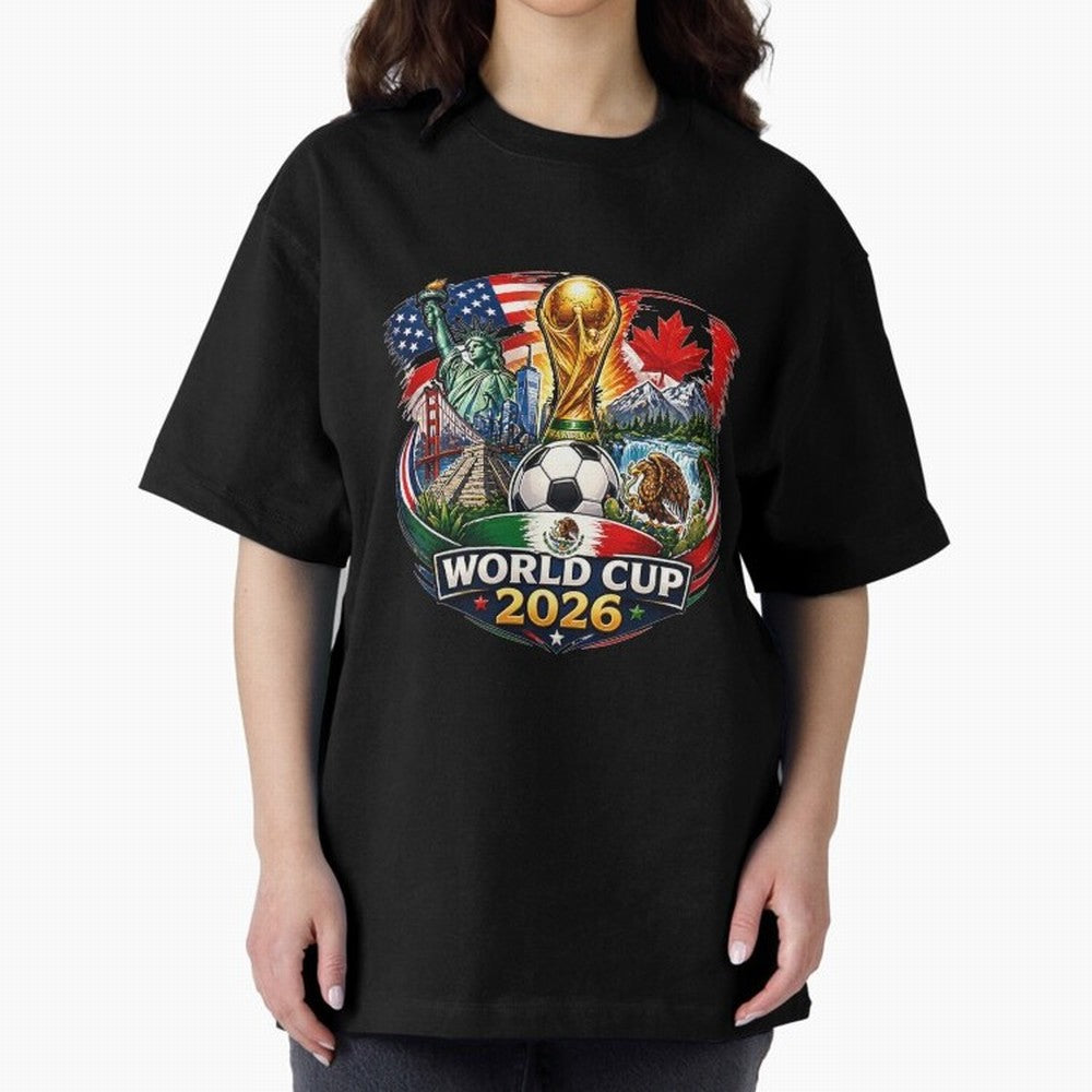 World Football 2026 USA Canada Mexico ¨C Soccer Fan Design Retro Travel Style Classic T-Shirt Embrace FIFA World Cup 2026 Group Stage for Fans of Neymar and Portugal, Spain and Germany, Bringing Goal Celebration Energy, Supporter Heritage, Football