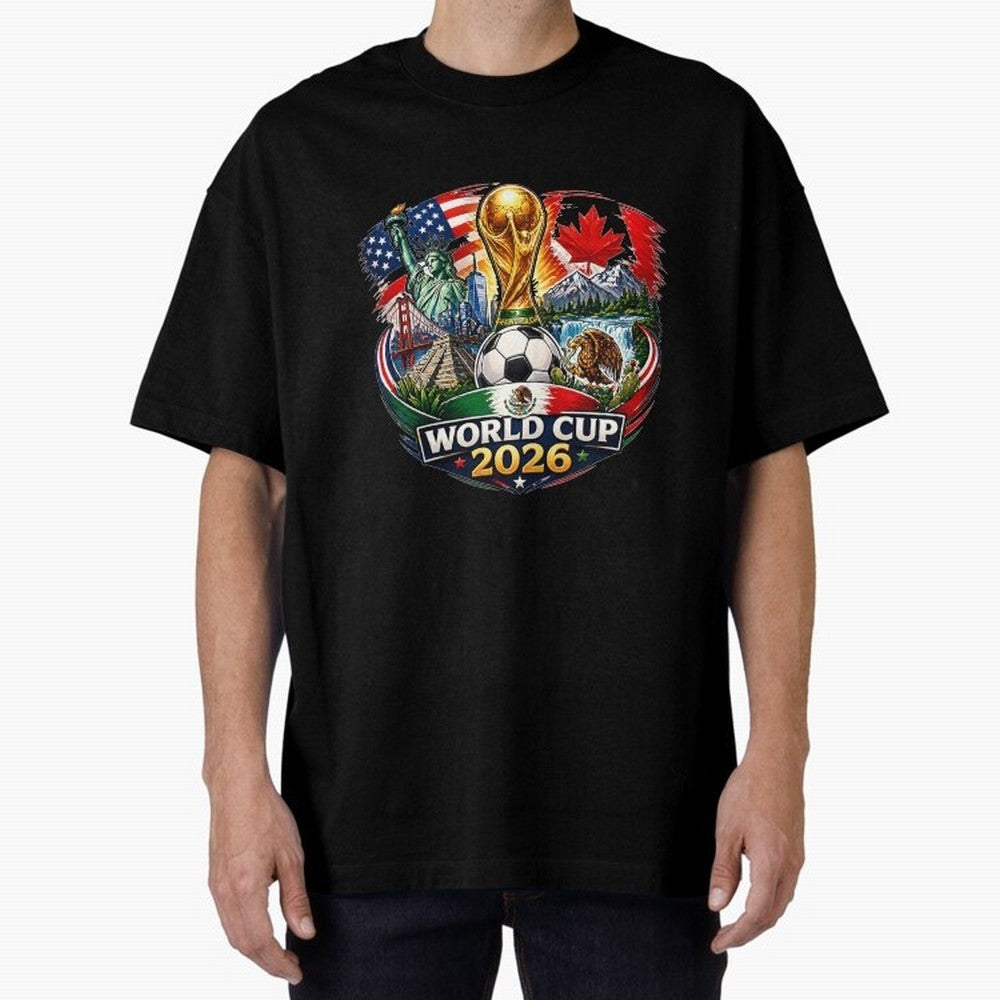 World Football 2026 USA Canada Mexico ¨C Soccer Fan Design Retro Travel Style Classic T-Shirt Embrace FIFA World Cup 2026 Group Stage for Fans of Neymar and Portugal, Spain and Germany, Bringing Goal Celebration Energy, Supporter Heritage, Football