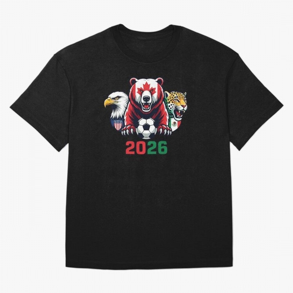 World Cup 2026 USA Canada Mexico Host Mascots Classic T-Shirt Celebrate Global Passion for Match Day Hype around FIFA World Cup 2026 USA Canada Mexico, Haaland and Mbappe, England and Germany, Global Supporter Spirit, Legendary Goals, National