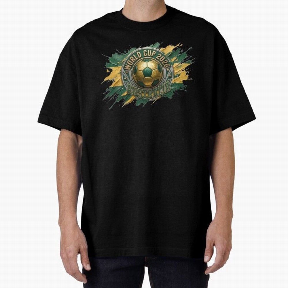 World Cup 2026 Australia Soccer Ball Paint Splash Classic T-Shirt Honor FIFA World Cup 2026 USA Canada Mexico for Fans of Messi, Neymar and Mbappe and England, Bringing Football History, Final Match Energy, Crowd Noise and Once in a Lifetime