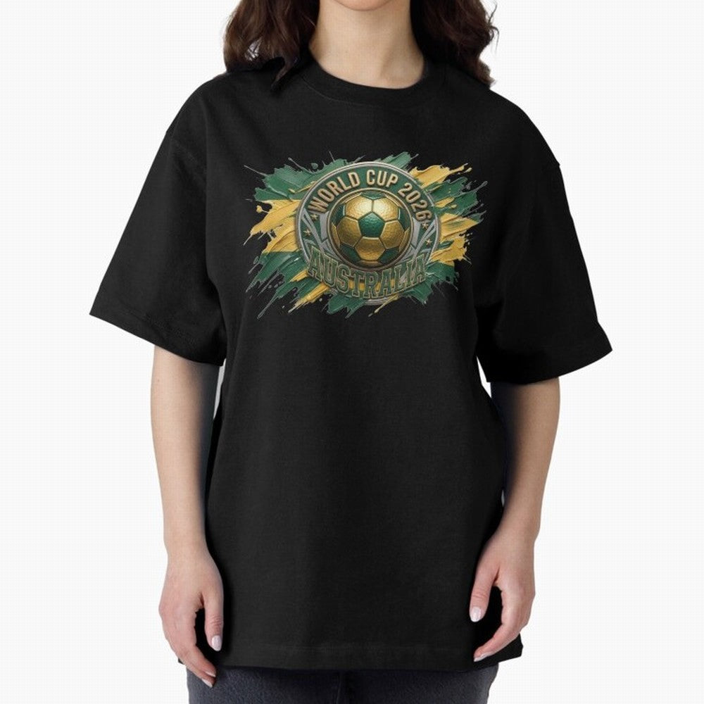 World Cup 2026 Australia Soccer Ball Paint Splash Classic T-Shirt Honor FIFA World Cup 2026 USA Canada Mexico for Fans of Messi, Neymar and Mbappe and England, Bringing Football History, Final Match Energy, Crowd Noise and Once in a Lifetime