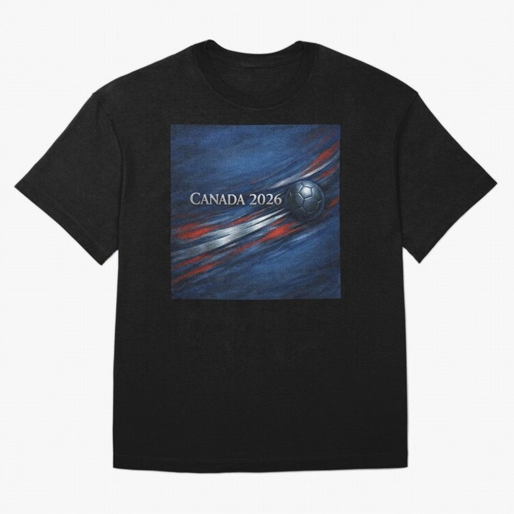 Canada 2026 Soccer Splash Classic T-Shirt Share the Excitement of the FIFA World Cup 2026 Journey through CR7 and Messi Highlights, Germany Pride, Vintage Soccer Flavor, Modern Football Stars, National Flags and Final Night Emotion; Ideal for