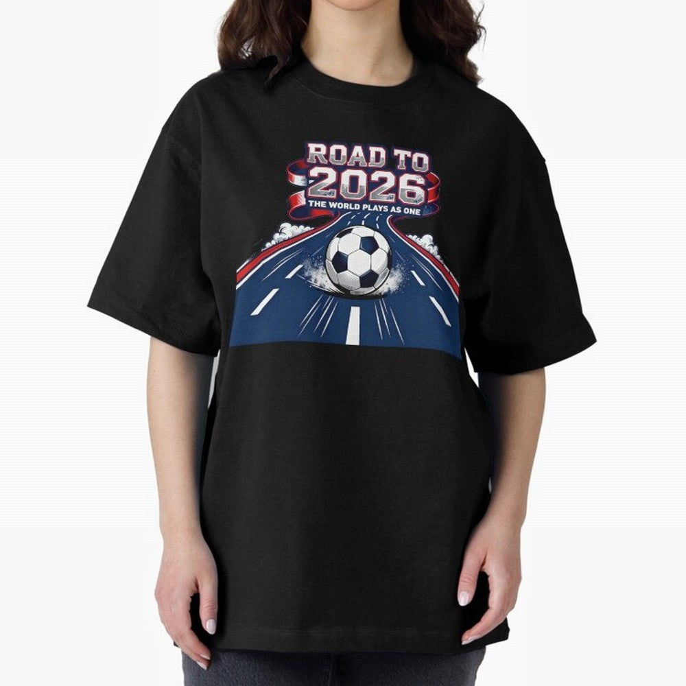 Road to 2026 ¨C The World Plays as One Classic T-Shirt Show Match Day Excitement for FIFA World Cup 2026 Group Stage Built around Messi, CR7 and Mbappe, Argentina Energy, Soccer Culture, Superstar Moments, National Team Dreams and Competitive Fire;