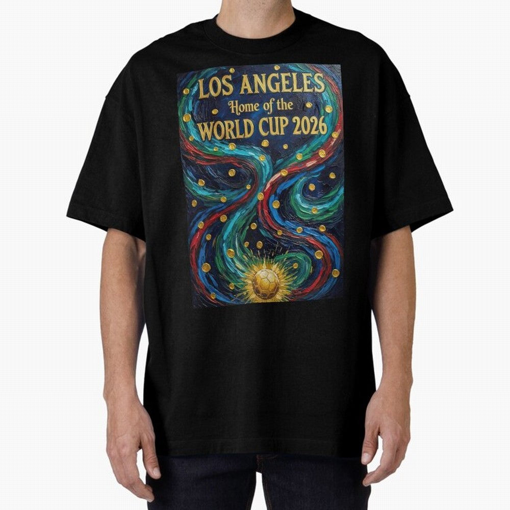 Los Angeles Home of the World Cup 2026 Soccer Fan ¡ª Moody Jewel Art Print Classic T-Shirt Support Your Favorite Stars during FIFA World Cup 2026 USA Canada Mexico for Fans of Messi and England, France and Netherlands, Bringing Football Festival