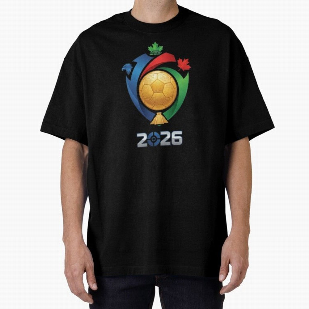 Golden Soccer Ball 2026 Host Nations Emblem Classic T-Shirt Remember FIFA World Cup 2026 USA Canada Mexico for Fans of Neymar and England and Germany, Bringing Football Passion, Legendary Performances, Festival Vibes and Supporter Community; Ideal