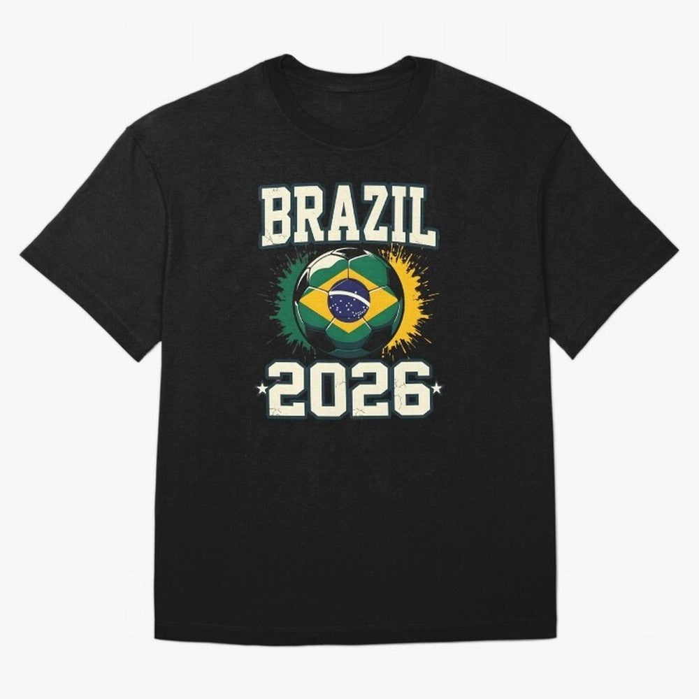 Brazil Soccer Football 2026 Classic T-Shirt Celebrate Rivalries and Pride in FIFA World Cup 2026 Group Stage Spirit, Capturing Argentina, Mbappe and Neymar, Supporter Pride, Iconic Celebrations, Legendary Names and Global Match Day Energy; Perfect