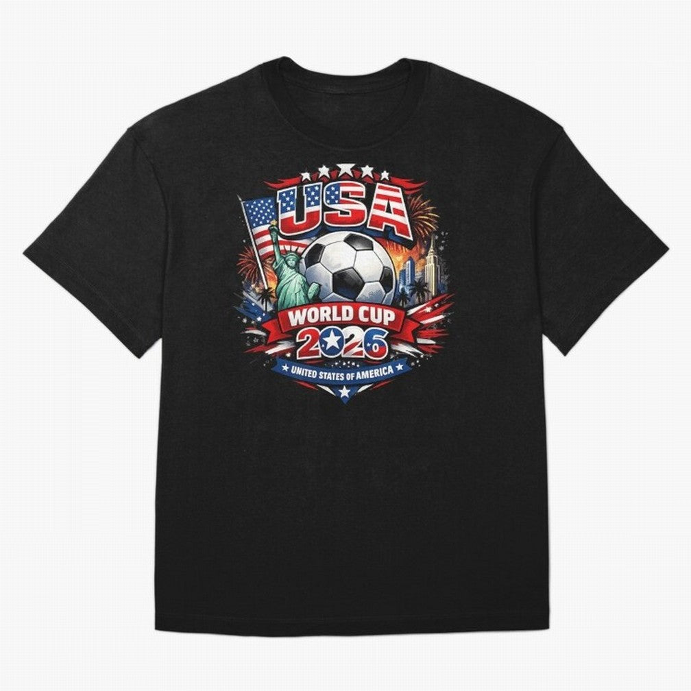 USA World Cup 2026 Soccer Graphic ¨C Patriotic Football Fan Art Classic T-Shirt Represent Football Lovers during Global Football Passion for FIFA World Cup 2026, Highlighting Neymar, Haaland and Cristiano Ronaldo, Spain and Netherlands, Vintage