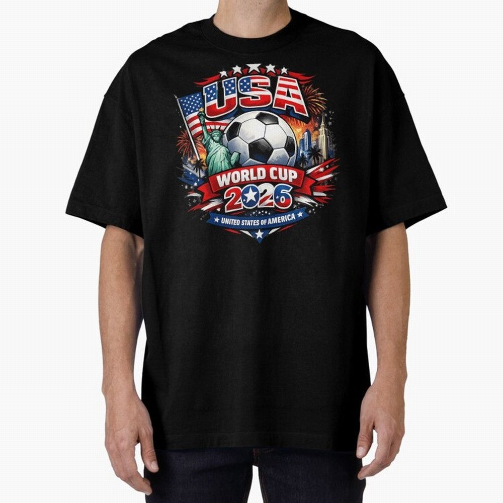 USA World Cup 2026 Soccer Graphic ¨C Patriotic Football Fan Art Classic T-Shirt Represent Football Lovers during Global Football Passion for FIFA World Cup 2026, Highlighting Neymar, Haaland and Cristiano Ronaldo, Spain and Netherlands, Vintage