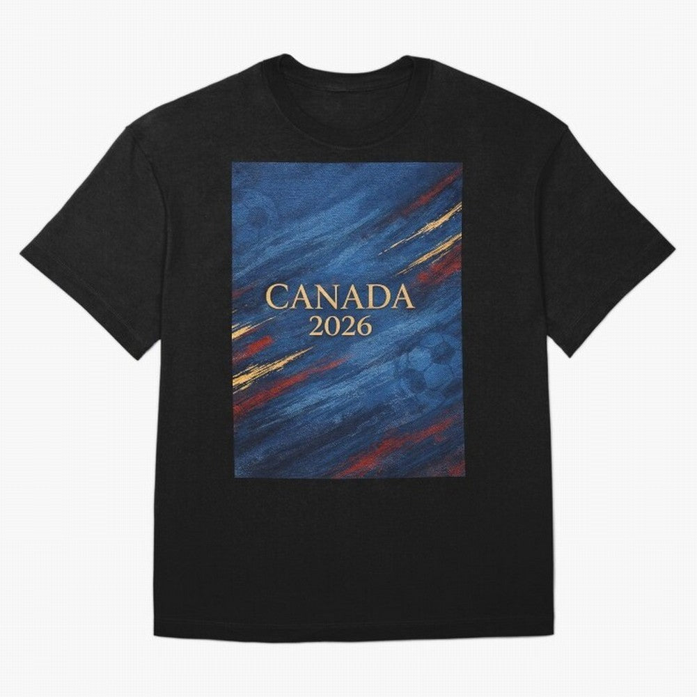 Elegant and Luxury Canada 2026 Soccer Theme Classic T-Shirt Celebrate Soccer Greatness during Global Football Passion for FIFA World Cup 2026, Inspired by Messi, Neymar and Mbappe, France, Football Passion, Legendary Performances, Festival Vibes