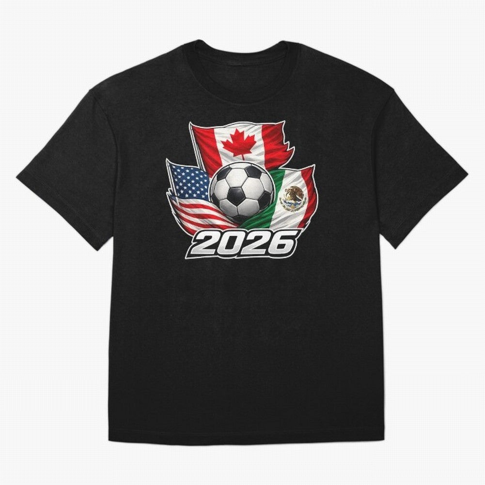 Soccer 2026 USA Canada Mexico ¨C World Football Flags Classic T-Shirt Celebrate the Biggest Stage of the FIFA World Cup 2026 USA Canada Mexico Journey through Mbappe and Neymar Highlights, Portugal Pride, Championship Spirit, Famous Goals, Roaring
