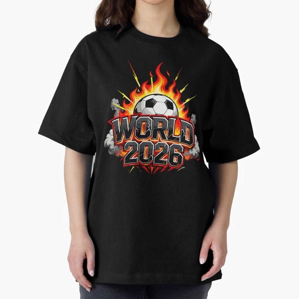 World 2026 Soccer Ball On Fire Football Tournament Classic T-Shirt Make Game Day About Match Day Hype around FIFA World Cup 2026, Messi, France and Portugal, Football Festival Excitement, Trophy Ambitions, Country Rivalries and Star Player Buzz;