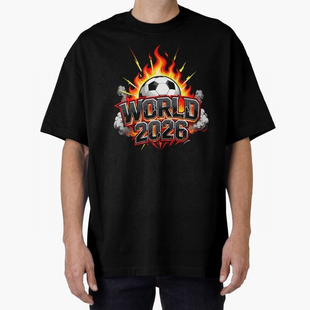 World 2026 Soccer Ball On Fire Football Tournament Classic T-Shirt Make Game Day About Match Day Hype around FIFA World Cup 2026, Messi, France and Portugal, Football Festival Excitement, Trophy Ambitions, Country Rivalries and Star Player Buzz;