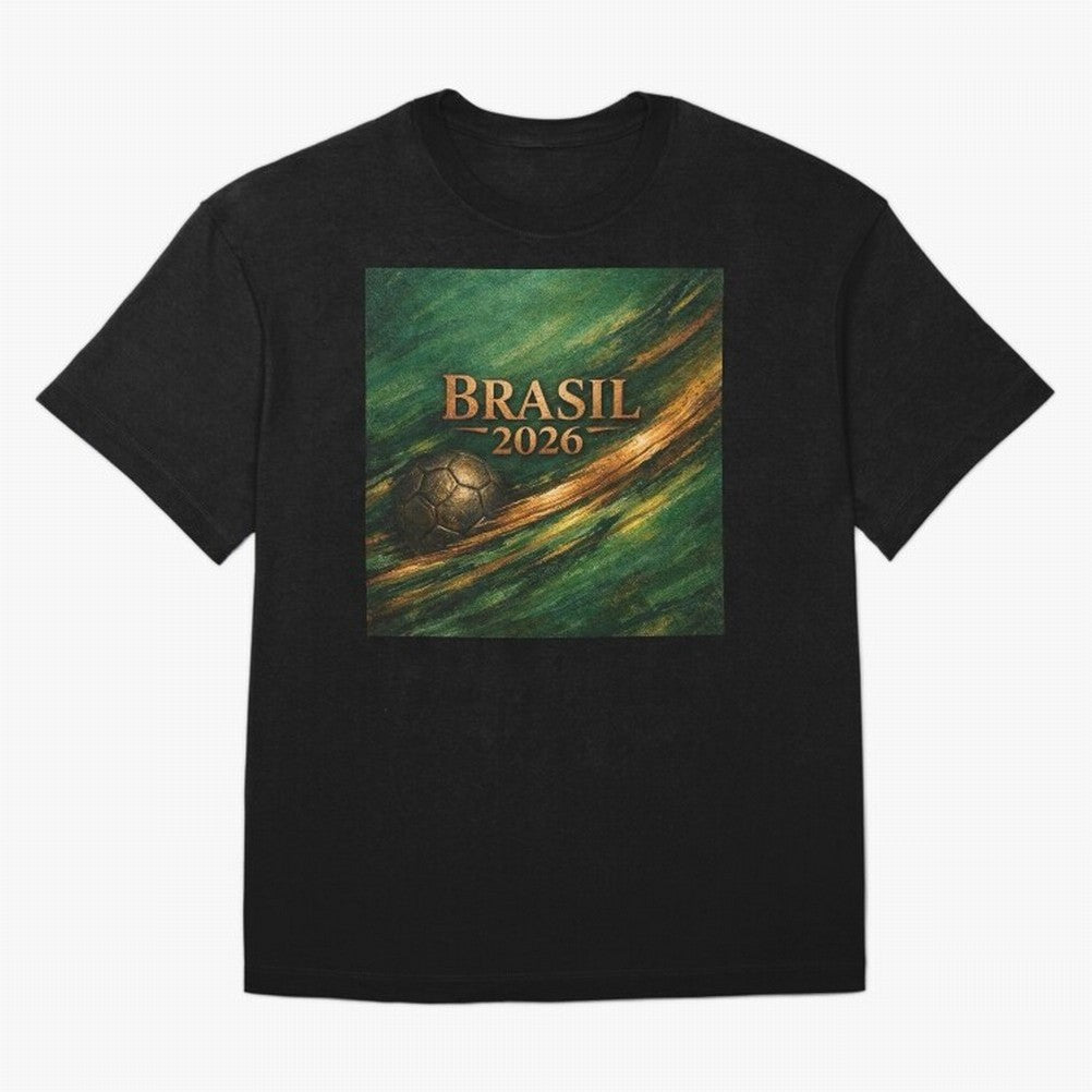 Brasil 2026 Soccer Theme Gold - Elegance Classic T-Shirt Support the Legends of FIFA World Cup 2026 Spirit, Highlighting England, France and Netherlands, CR7, Football Festival Excitement, Trophy Ambitions, Country Rivalries and Star Player Buzz;