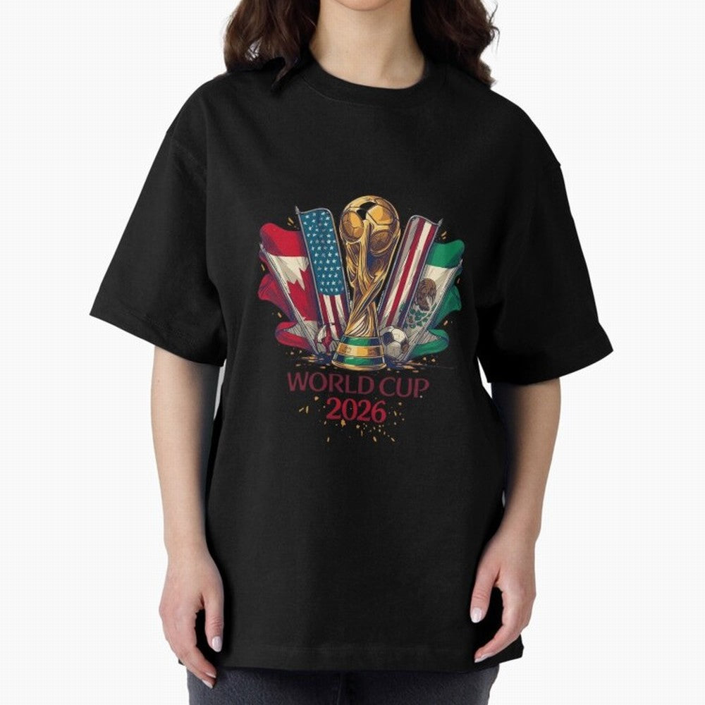 Host Trio Flags Banner Trophy Classic T-Shirt Represent Fans Who Live for FIFA World Cup 2026 Group Stage Spirit, Celebrating England and Germany, Messi, Football Festival Excitement, Trophy Ambitions, Country Rivalries and Star Player Buzz; Ideal
