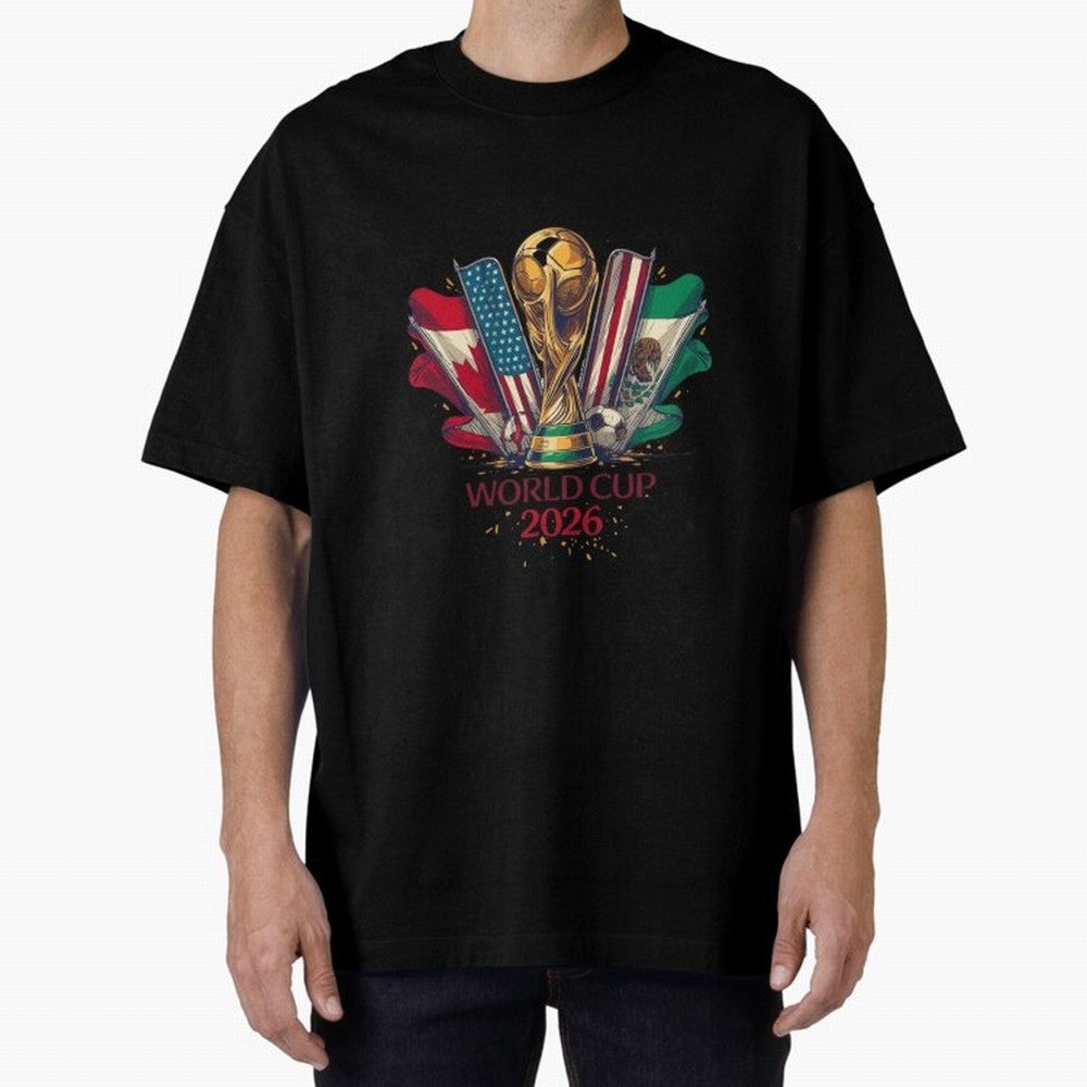 Host Trio Flags Banner Trophy Classic T-Shirt Represent Fans Who Live for FIFA World Cup 2026 Group Stage Spirit, Celebrating England and Germany, Messi, Football Festival Excitement, Trophy Ambitions, Country Rivalries and Star Player Buzz; Ideal