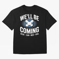 We¡¯ll Be Coming 26 International Football Supporters Tee Classic T-Shirt Celebrate Golden Goal Energy in FIFA World Cup 2026 Group Stage for Fans of Messi and France and Portugal, Bringing Sports Nostalgia, International Competition, Famous