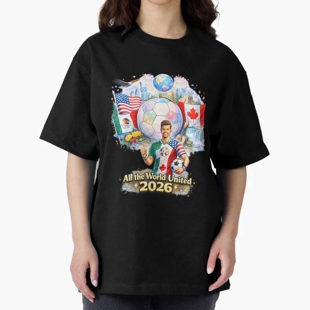 All The World United 2026 Football Classic T-Shirt Celebrate Every Goal in FIFA World Cup 2026 for Fans of Cristiano Ronaldo, Haaland and CR7 and France, Bringing Fan Favorite Moments, National Team Passion, Big Match Drama and Soccer History;