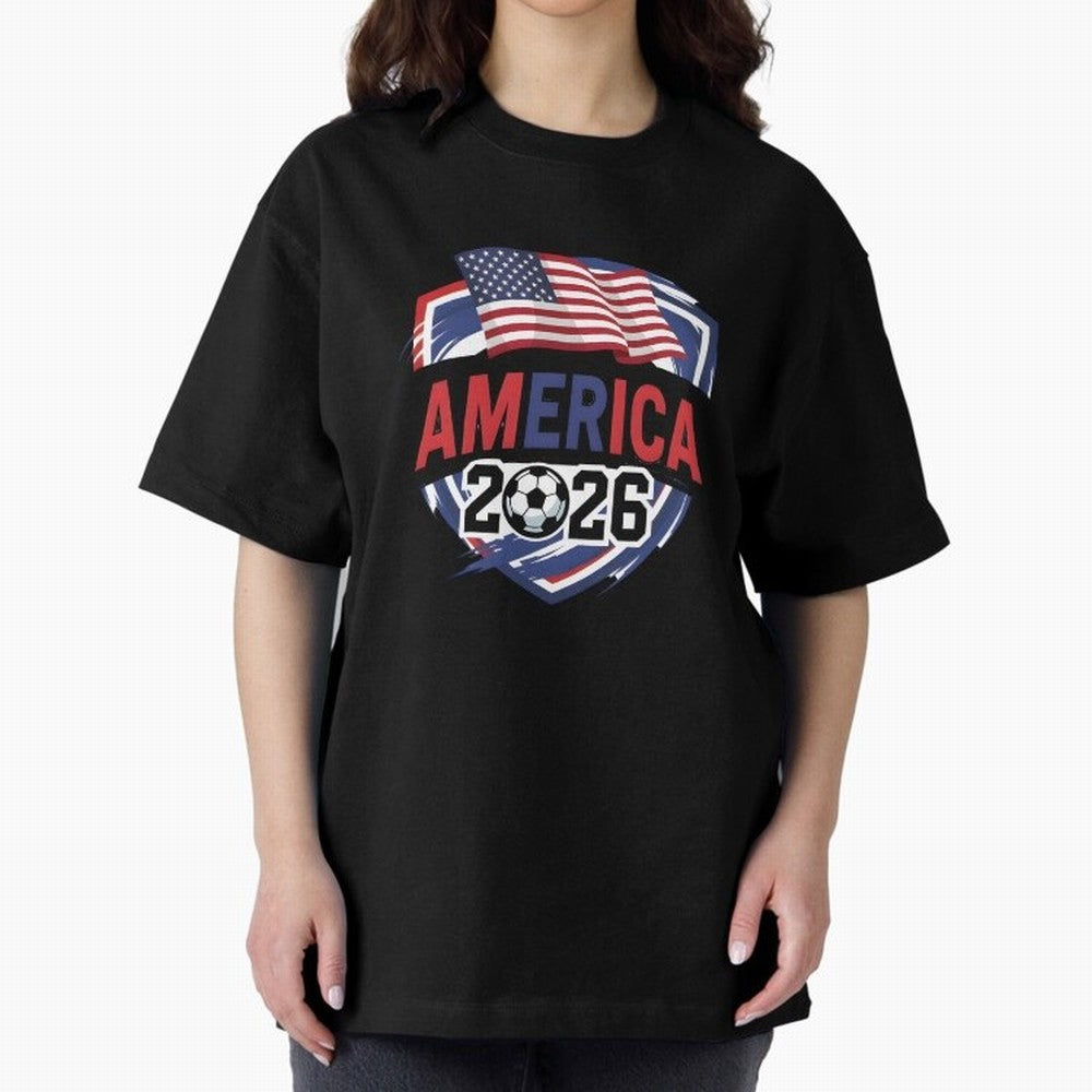 America World Cup 2026 ¨C USA Football Classic T-Shirt Stand with FIFA World Cup 2026 Group Stage Spirit, Capturing France, Mbappe and Neymar, Stadium Chants, National Pride, Trophy Dreams and Unforgettable Football Memories; Perfect for Supporters