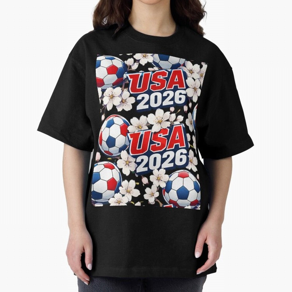 USA 2026 Soccer World Cup Pattern - Artistic Picasso Style Football Classic T-Shirt Embrace FIFA World Cup 2026 with Mbappe and Neymar, Spain Energy, Sports Nostalgia, International Competition, Famous Players and Unforgettable Victories; Made for