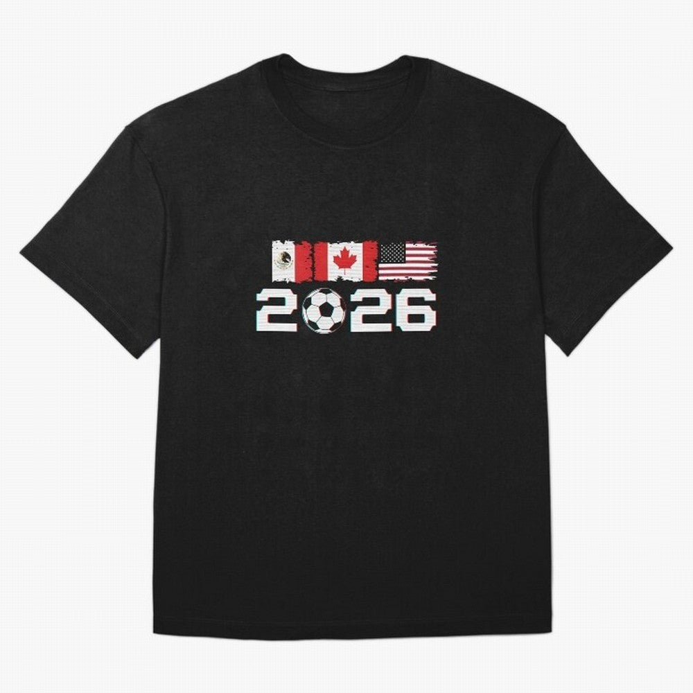Glitched United 2026 Cup - North America Emblem Part 2 T-Shirt_82924673 Classic T-Shirt Bring Champion Energy into FIFA World Cup 2026 Group Stage Connected to Mbappe and Neymar, Portugal, Spain and Germany Energy, Supporter Pride, Iconic