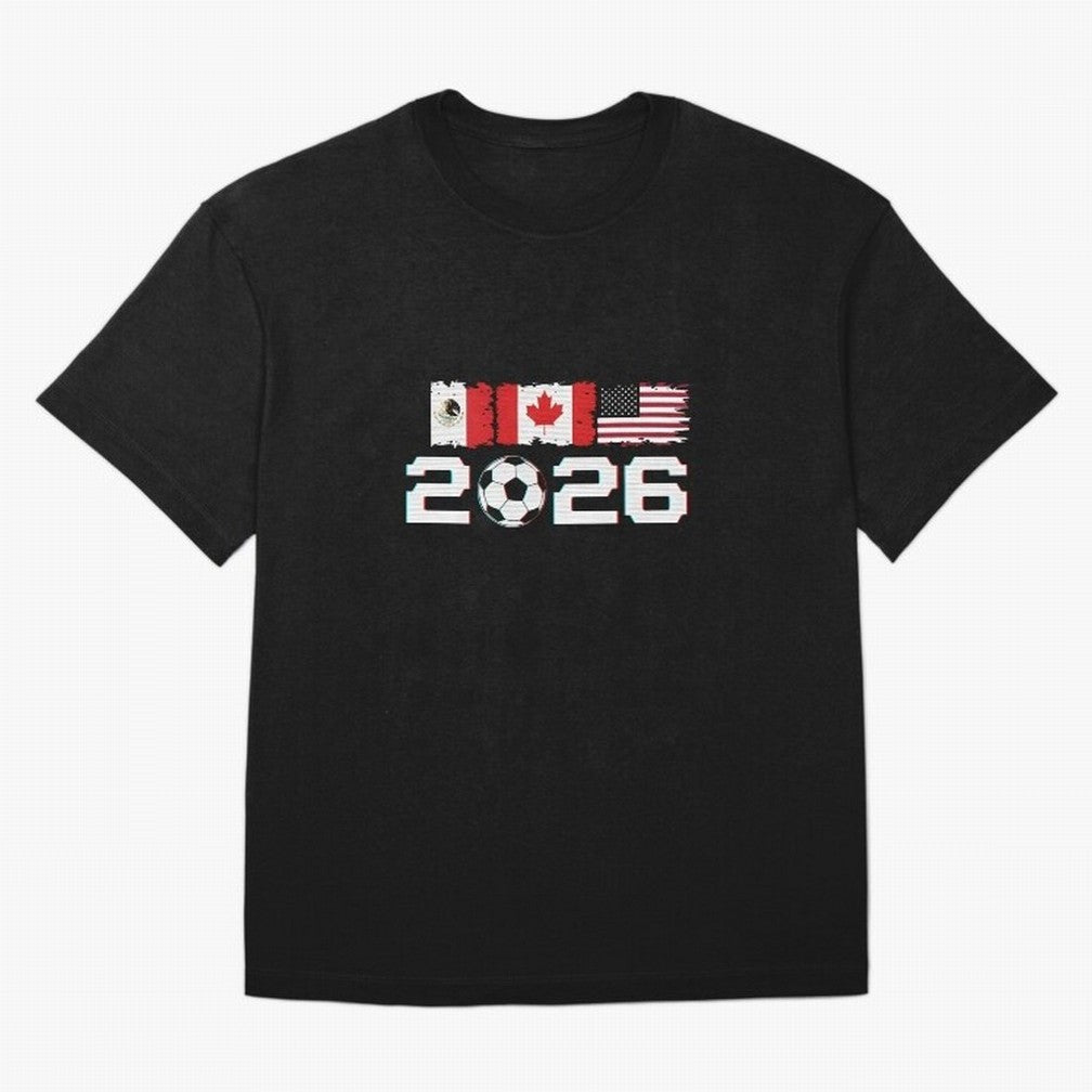 Glitched United 2026 Cup - North America Emblem Part 2 T-Shirt_82924673 Classic T-Shirt Cheer through Every Moment of Match Day Hype around FIFA World Cup 2026 USA Canada Mexico, CR7 and Messi, France and Portugal, Stadium Chants, National Pride,