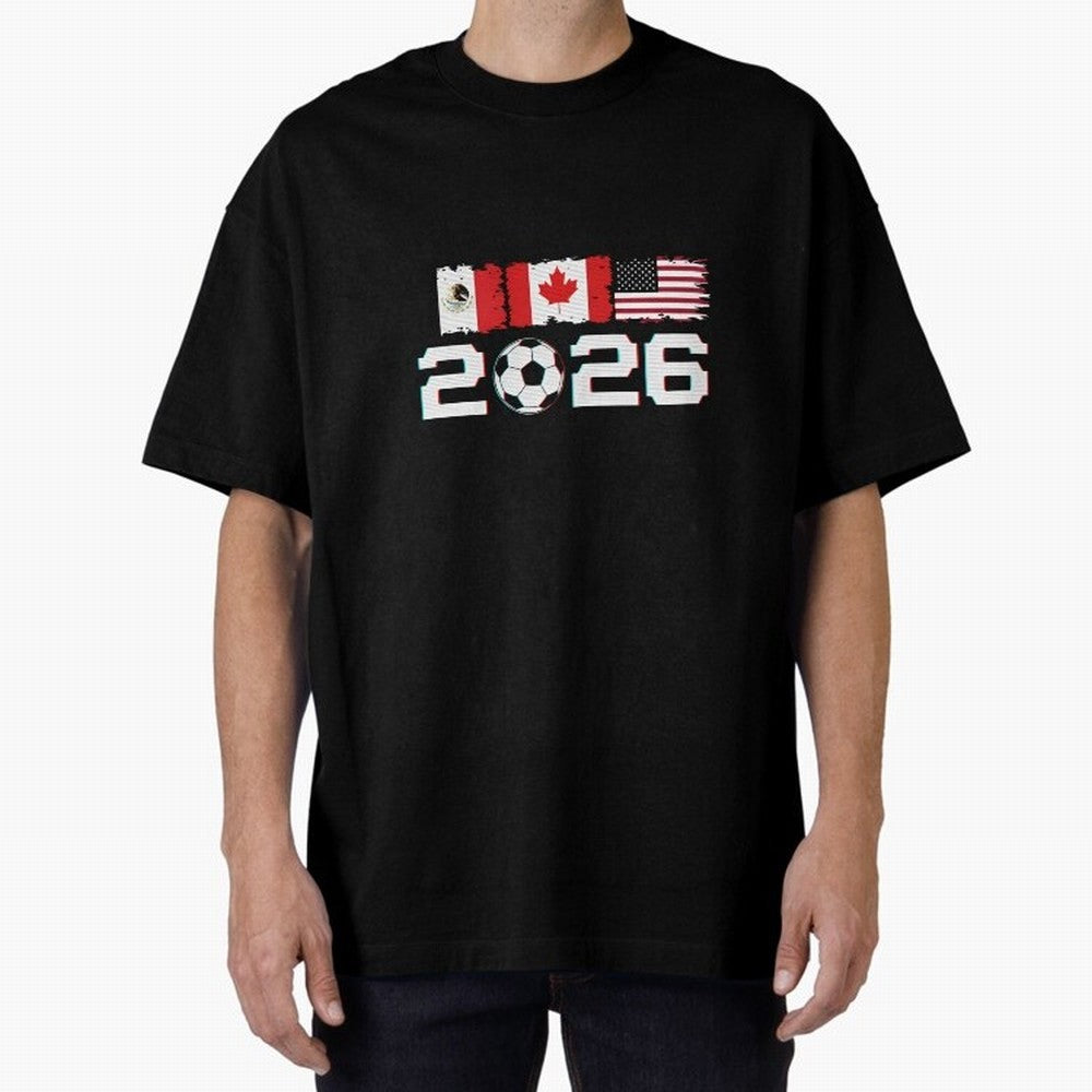 Glitched United 2026 Cup - North America Emblem Part 2 T-Shirt_82924673 Classic T-Shirt Represent the Passion of FIFA World Cup 2026 for Fans of Neymar and Portugal, Bringing Game Day Rituals, Football Legends, Country Pride and the Road to the