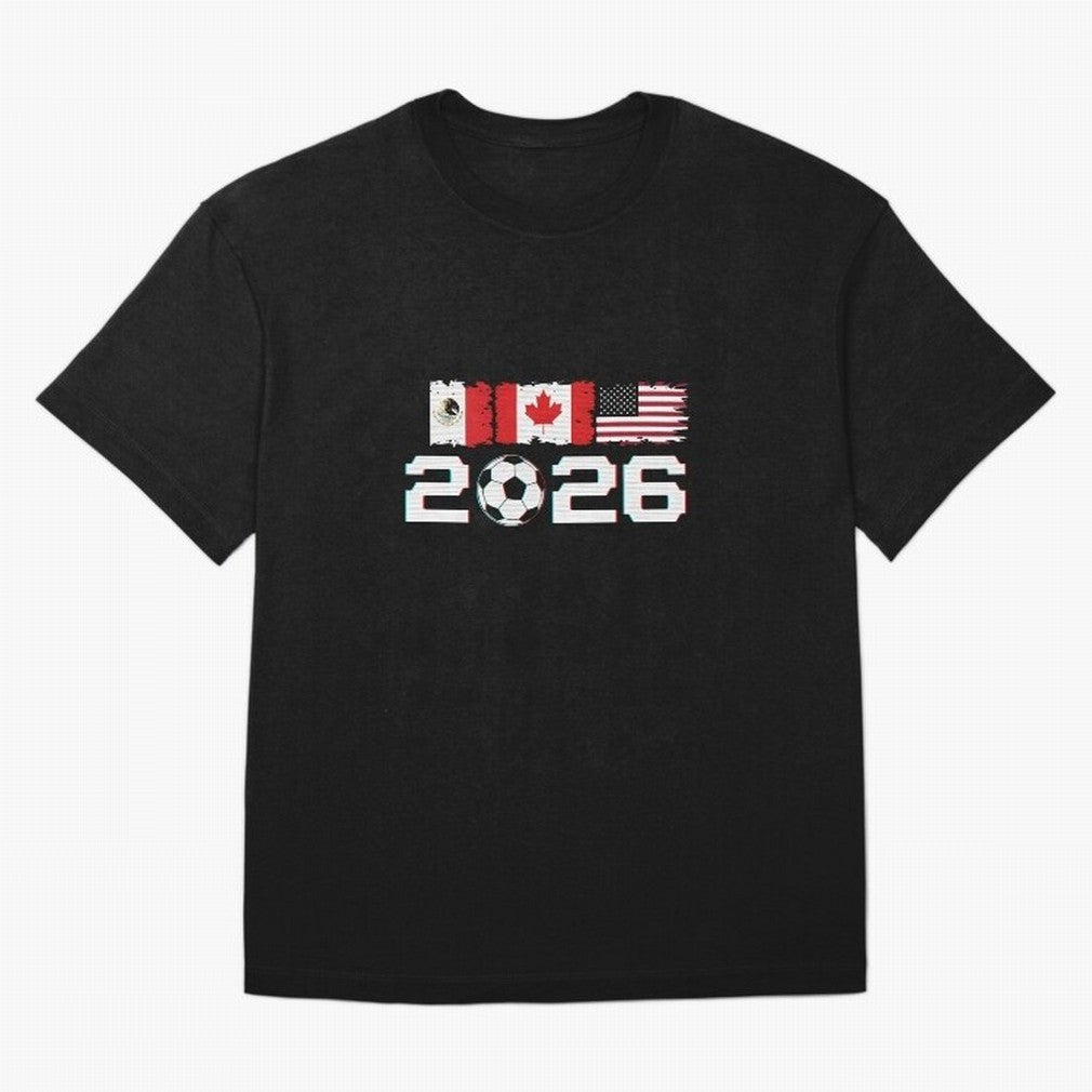 Glitched United 2026 Cup - North America Emblem Part 2 T-Shirt_82924673 Classic T-Shirt Represent the Passion of FIFA World Cup 2026 for Fans of Neymar and Portugal, Bringing Game Day Rituals, Football Legends, Country Pride and the Road to the