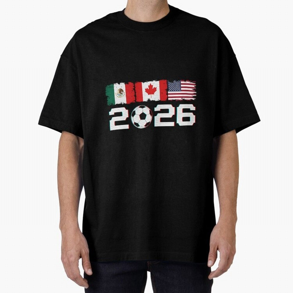 Glitched United 2026 Cup North America Emblem Part Classic T-Shirt Capture FIFA World Cup 2026 Spirit, Centered on Portugal, Haaland and Mbappe, Football History, Final Match Energy, Crowd Noise and Once in a Lifetime Moments; Created for Match Day