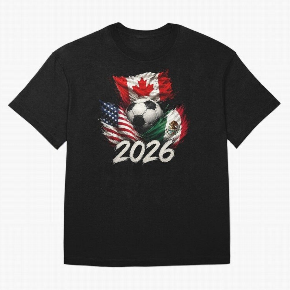 Soccer 2026 USA Canada Mexico ¨C World Football Flags Design Classic T-Shirt Show Your Tournament Heart for FIFA World Cup 2026 Group Stage for Fans of Mbappe and Germany, Bringing Soccer Culture, Superstar Moments, National Team Dreams and