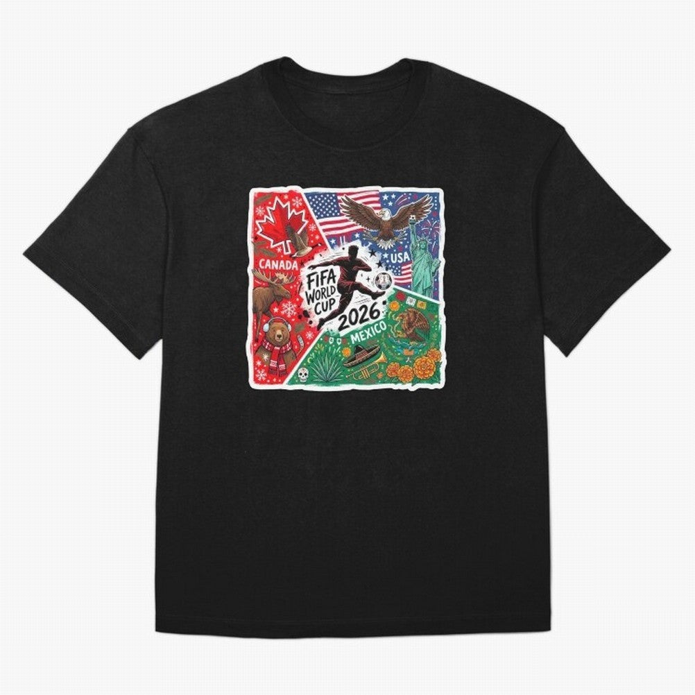 FIFA World Cup 2026 USA Canada Mexico ¨C Patriotic Football Collage Design Classic T-Shirt Bring a Vintage Feel to FIFA World Cup 2026 USA Canada Mexico Made for Messi, England Energy, Football History, Final Match Energy, Crowd Noise and Once in a