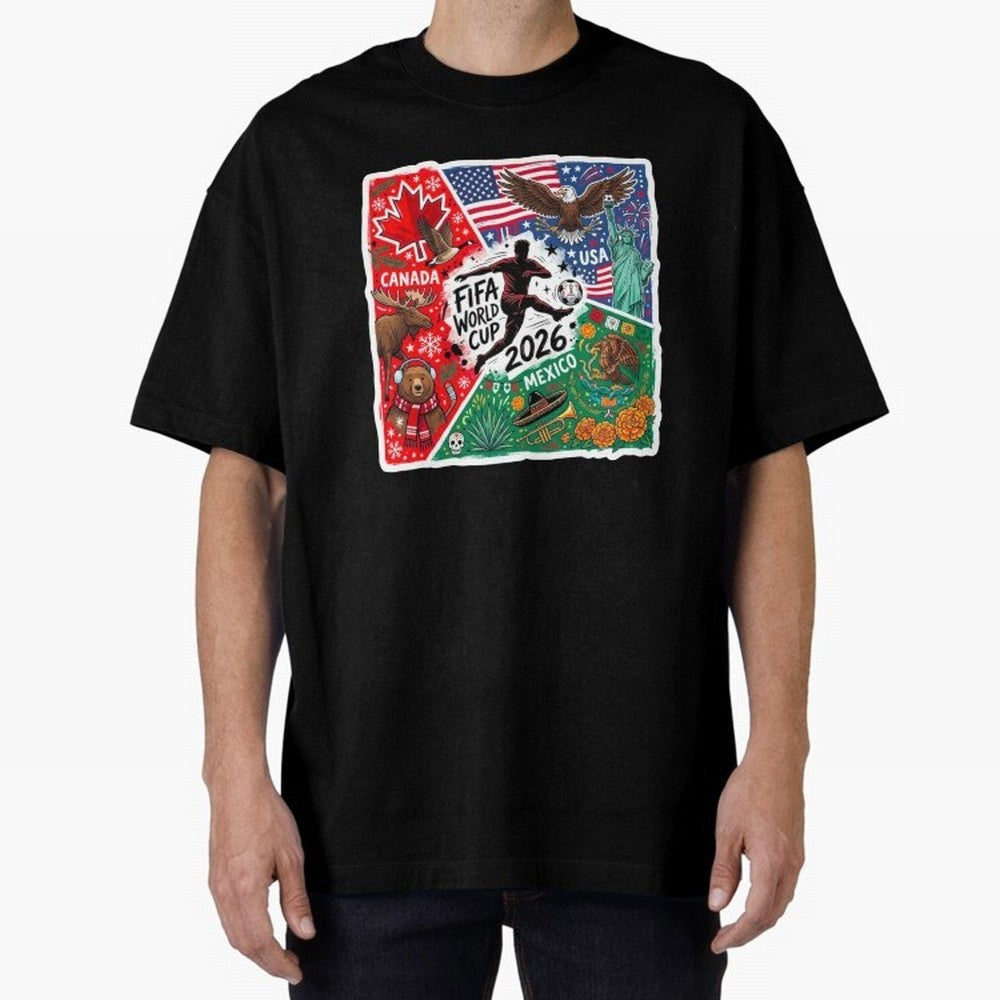 FIFA World Cup 2026 USA Canada Mexico ¨C Patriotic Football Collage Design Classic T-Shirt Bring a Vintage Feel to FIFA World Cup 2026 USA Canada Mexico Made for Messi, England Energy, Football History, Final Match Energy, Crowd Noise and Once in a
