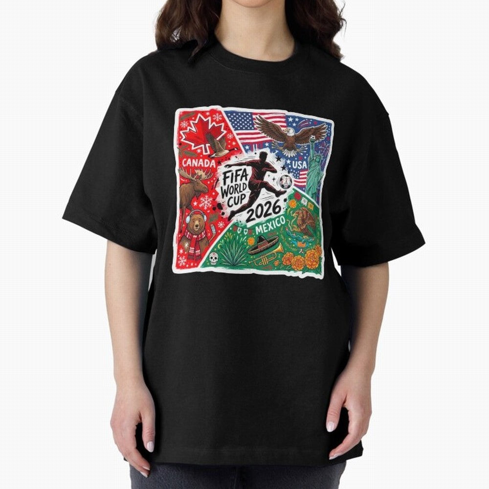 FIFA World Cup 2026 USA Canada Mexico ¨C Patriotic Football Collage Design Classic T-Shirt Bring a Vintage Feel to FIFA World Cup 2026 USA Canada Mexico Made for Messi, England Energy, Football History, Final Match Energy, Crowd Noise and Once in a