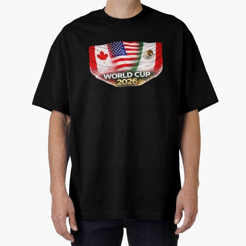 World Cup 2026 North America Flags Design ¨C USA Canada Mexico Soccer Fan Graphic Classic T-Shirt Celebrate National Team Dreams in FIFA World Cup 2026 USA Canada Mexico for Fans of Messi, Neymar and Mbappe and Brazil, Portugal and Argentina,