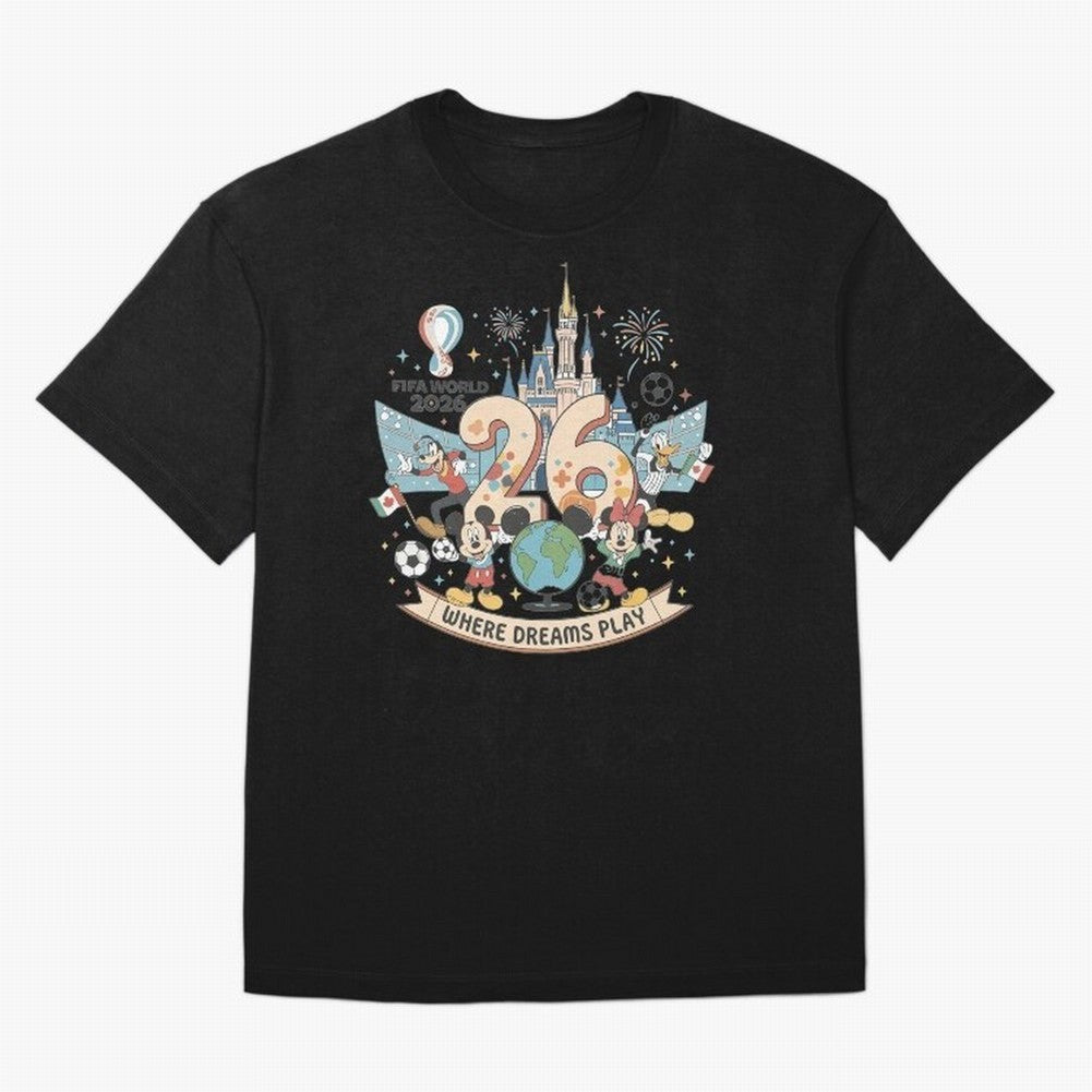 Dreamland Football 26 Shirt | Cute Cartoon Global Celebration Tee Classic T-Shirt Bring a Champion Mindset to Global Football Passion for FIFA World Cup 2026, Capturing Mbappe and Neymar, England, France and Netherlands, Classic Soccer Heritage,