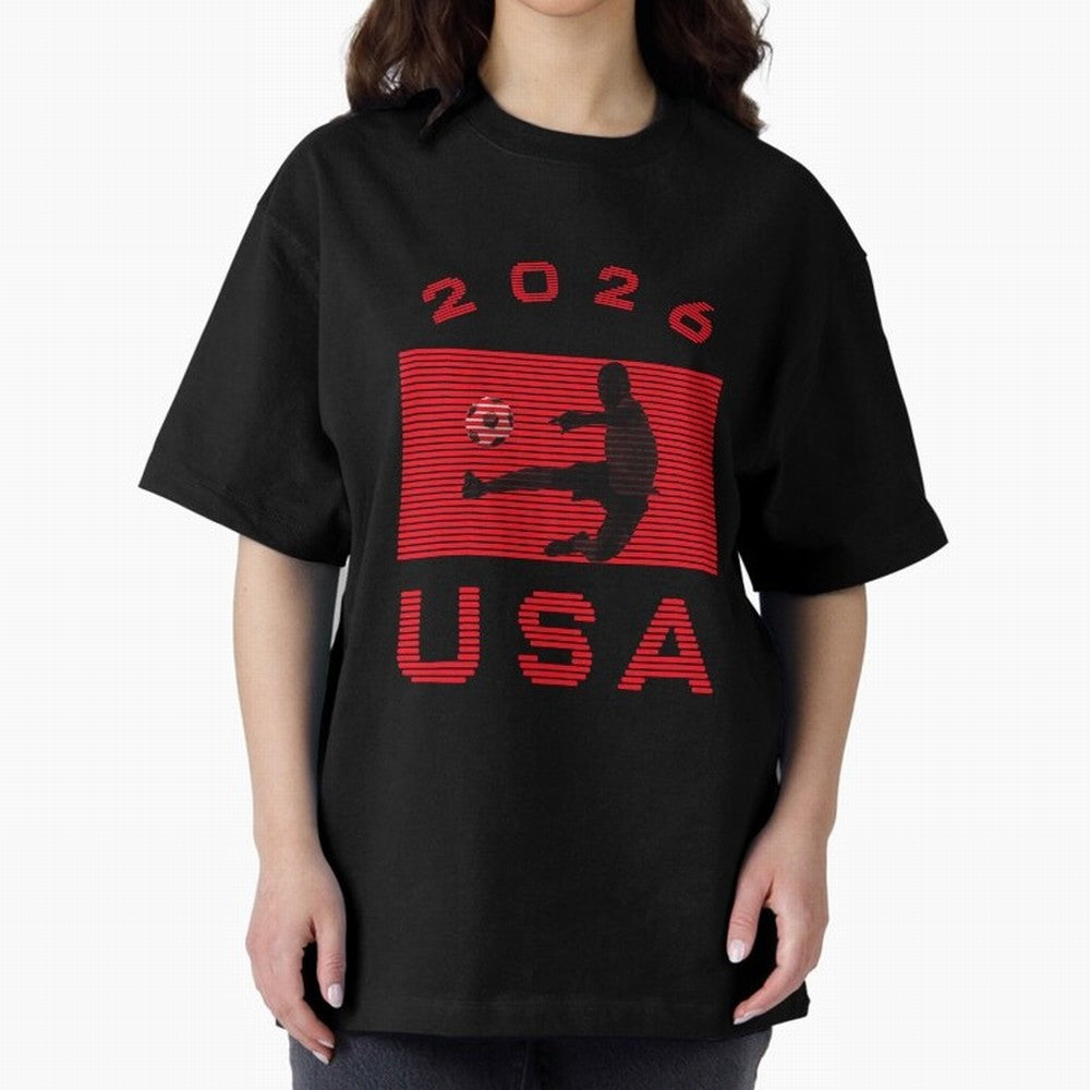 USA Soccer 2026 Player Silhouette Athletic Design Classic T-Shirt Show Up for the Glory of FIFA World Cup 2026 Group Stage Spirit, Celebrating France and Portugal, Messi and Cristiano Ronaldo, Goal Celebration Energy, Supporter Heritage, Football