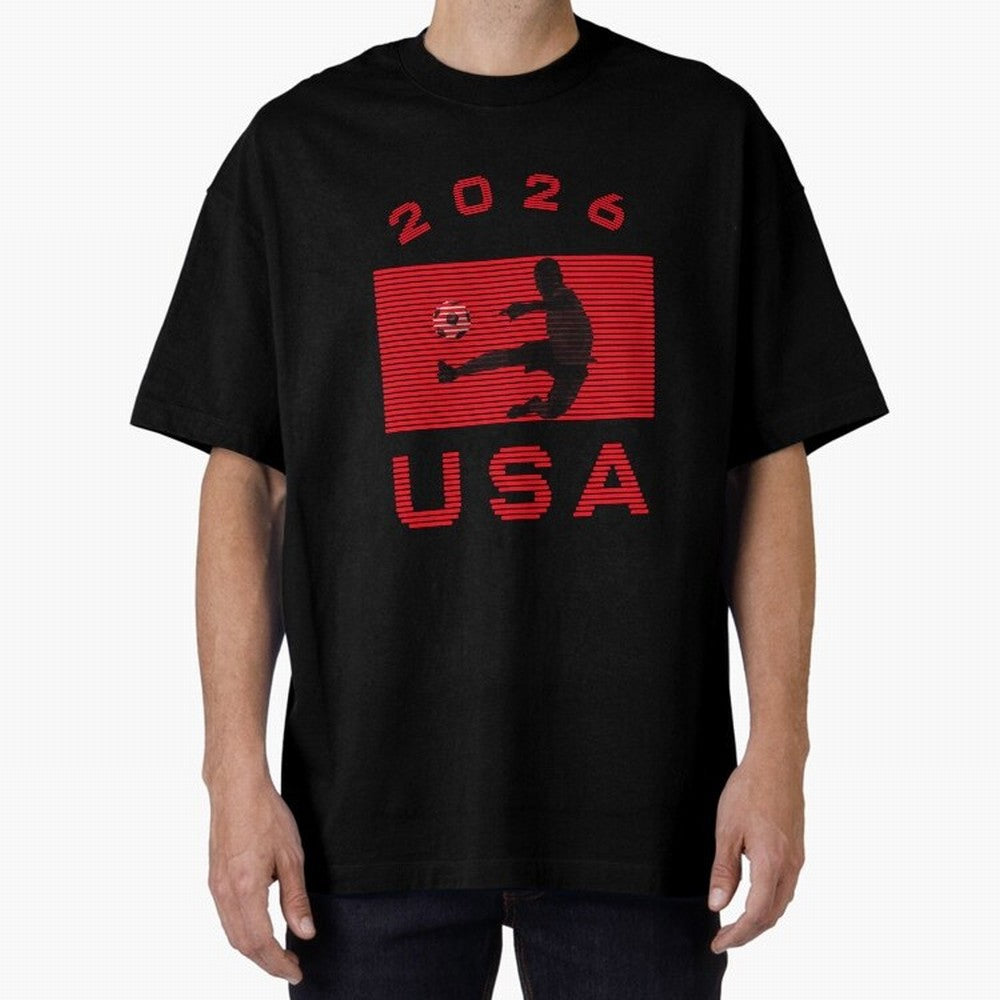 USA Soccer 2026 Player Silhouette Athletic Design Classic T-Shirt Show Up for the Glory of FIFA World Cup 2026 Group Stage Spirit, Celebrating France and Portugal, Messi and Cristiano Ronaldo, Goal Celebration Energy, Supporter Heritage, Football
